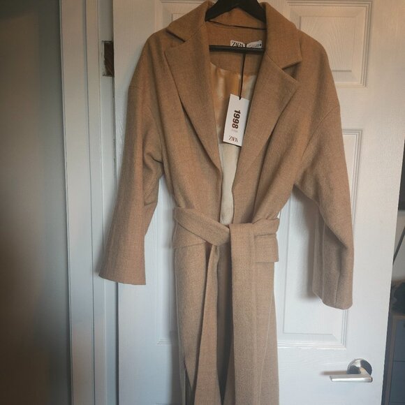 NWT Zara camel wrap coat - Picture 1 of 5